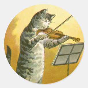 Sticker Rond Comptine vintage de Mère l'Oie Hey Diddle