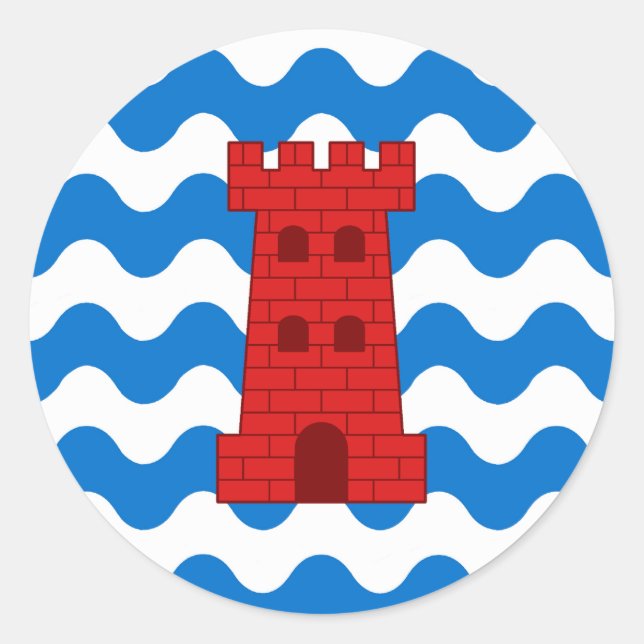 Sticker Rond Comté de l'Insigne Populace Isles (Devant)