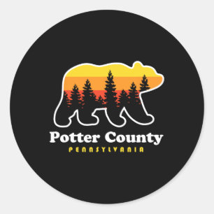 Sticker Rond Comté de Potter Pennsylvanie Forêt d'État de Susqu