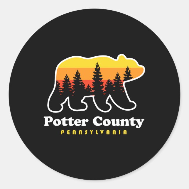 Sticker Rond Comté de Potter Pennsylvanie Forêt d'État de Susqu (Devant)