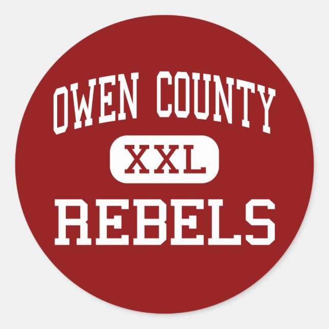 Sticker Rond Comté d'Owen - Rebels - High - Owenton Kentucky (Devant)