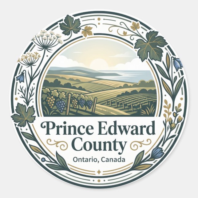 Sticker Rond Comté Prince Edward Canada (Devant)