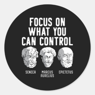 Sticker Rond Concentrez-vous sur W Vous pouvez contrôler stoïqu