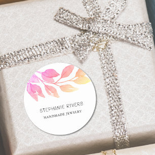 Sticker Rond Concepteur de bijoux rose aquarelle