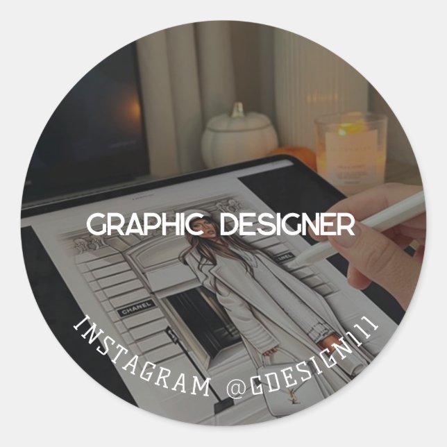 Sticker Rond Concepteur graphique (Devant)