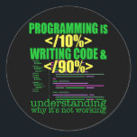 Sticker Rond Concepteur logiciel programmeur ingénieur informat<br><div class="desc">Logiciel Developer Computer Engineer Coding Venin. Parfait pour papa,  maman,  papa,  men,  women,  friend et family members on Thanksgiving Day,  Christmas Day,  Mothers Day,  Fathers Day,  4th of July,  1776 Independent Day,  Vétérans Day,  Halloween Day,  Patrick's Day</div>