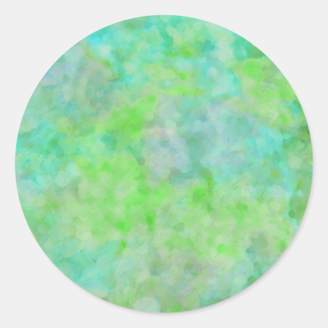 Sticker Rond Conception abstraite bat mitzvah en Aqua (Devant)