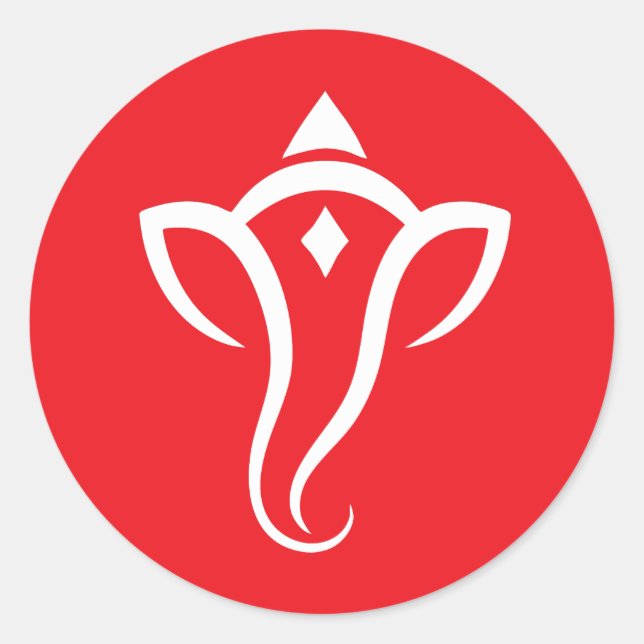 Sticker Rond Conception Abstraite des symboles Ganesha (Devant)