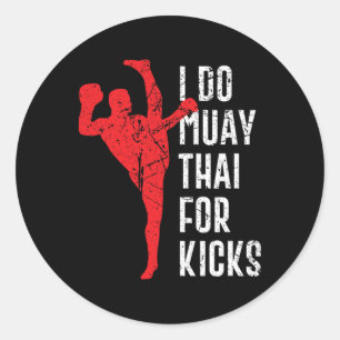 Sticker Rond Conception amusante de boxe thaïlandaise Muay Thai