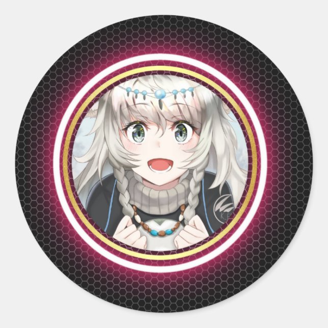 Sticker Rond Conception Animée du logo (Devant)