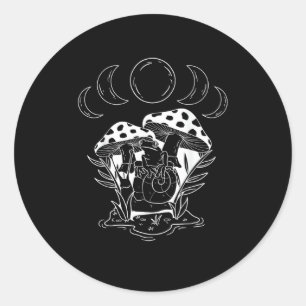 Sticker Rond Conception Artistique De Champignons Aesthetic Gob