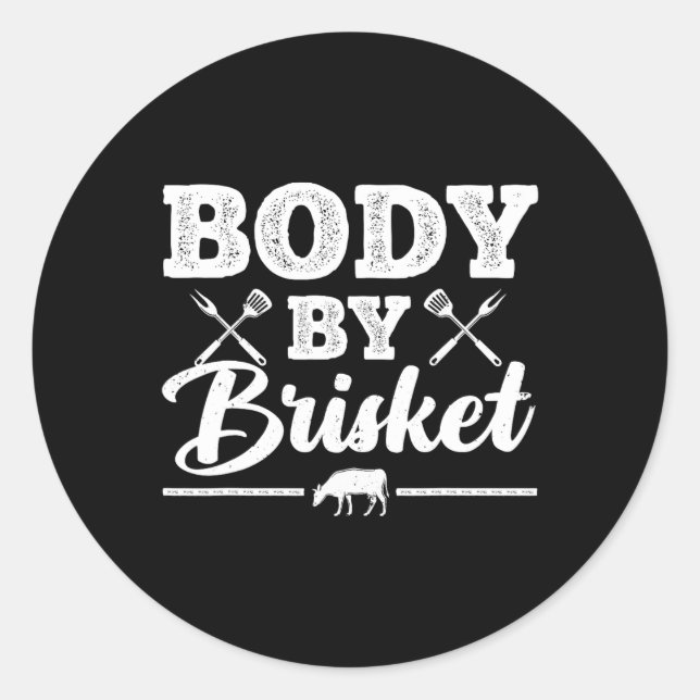 Sticker Rond Conception BBQ drôle pour hommes femmes amateurs d (Devant)