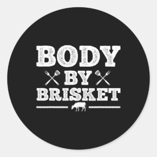 Sticker Rond Conception BBQ drôle pour hommes femmes BBQ fumée 