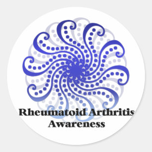 Sticker Rond Conception bleue 6 de conscience de rhumatisme