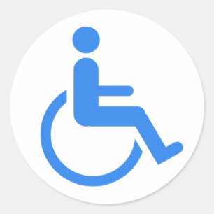 Sticker Rond Conception bleue handicapée !