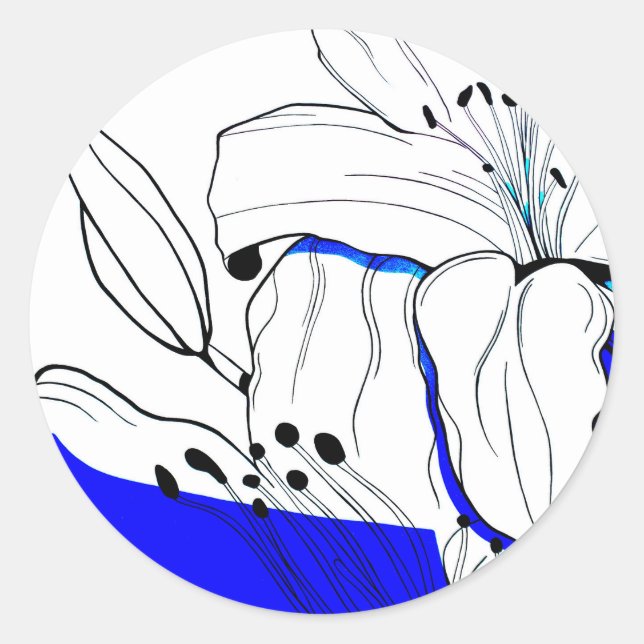 Sticker Rond Conception bohème sur un autocollant. (Devant)