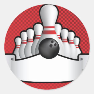 Sticker Rond conception bolwing d'arrière - plan de dix bornes