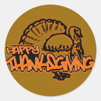 STICKER ROND CONCEPTION BON THANKSGIVING