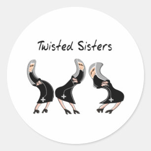 Sticker Rond Conception catholique "a tordu soeurs" de cadeaux