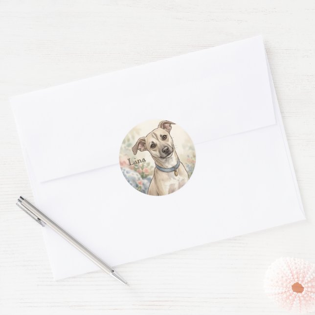Sticker Rond Conception Chaleureuse pour Amoureux des Animaux p (Enveloppe)