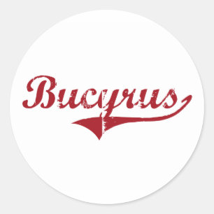 Sticker Rond Conception classique de Bucyrus Ohio