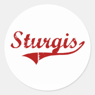 Sticker Rond Conception classique de Sturgis le Dakota du Sud