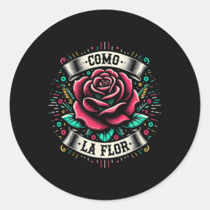Sticker Rond Conception comme la fleur mexicaine drôle cadeau C