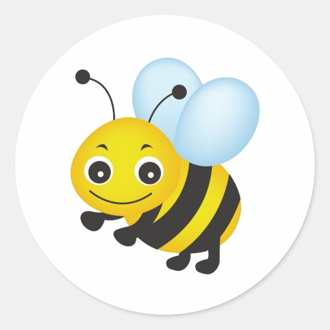 Sticker Rond Conception d'abeilles (Devant)