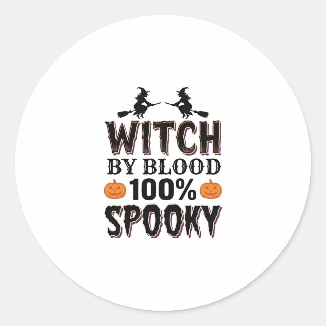 Sticker Rond Conception d'ADN de sorcière Humour épouvantable d (Devant)