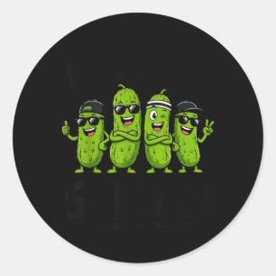 Sticker Rond Conception d'amour de cornichon drôle de Pickle Sq