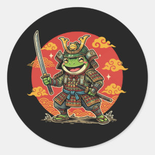 Sticker Rond Conception d'animal de guerrier de samouraï de gre