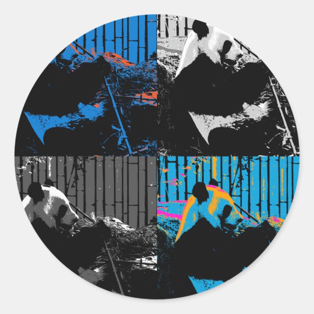 Sticker Rond Conception d'art moderne multi-panneaux d'ours Pan (Devant)