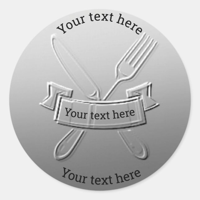 Sticker Rond Conception d'art personnalisable de la fourche de  (Devant)