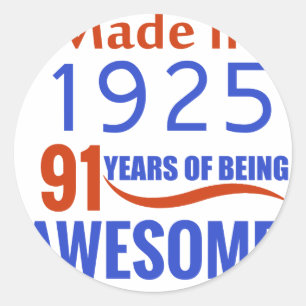 Sticker Rond conception de 91 anniversaires