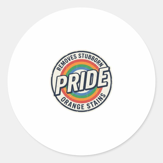 Sticker Rond Conception de badge arc-en-ciel de protestation de (Devant)