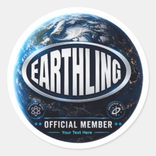 Sticker Rond Conception de badge de membre officiel Earthling