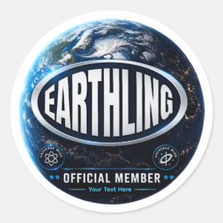 Sticker Rond Conception de badge de membre officiel Earthling