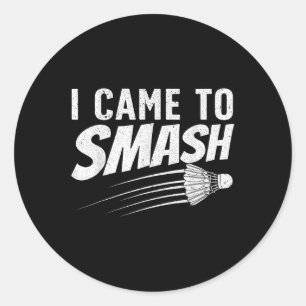 Sticker Rond Conception de badminton drôle pour hommes femmes e