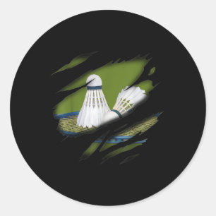 Sticker Rond Conception de badminton en moi