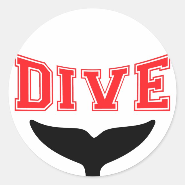 Sticker Rond Conception de baleines SCUBA Dive (Devant)