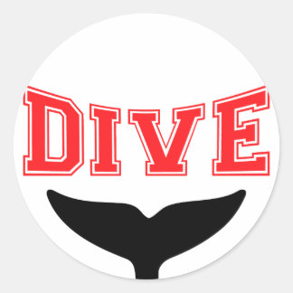 Sticker Rond Conception de baleines SCUBA Dive