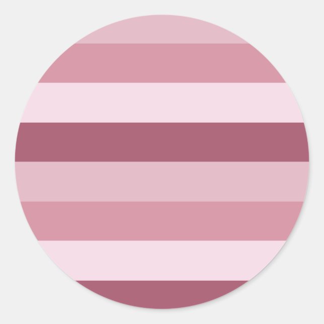 Sticker Rond Conception de bandes de tons de couleur rose  (Devant)