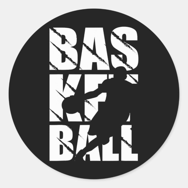 Sticker Rond Conception de basket-ball pour le joueur de basket (Devant)
