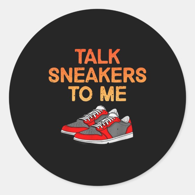 Sticker Rond Conception de baskets amusante pour hommes femmes  (Devant)