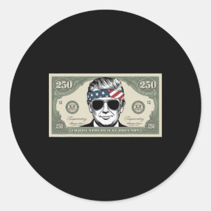 Sticker Rond Conception de billet d'un dollar commémoratif 250