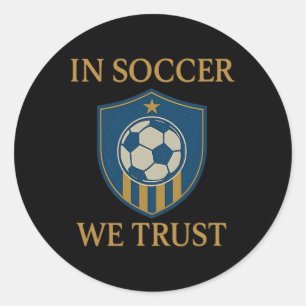 Sticker Rond Conception de bouclier pour fans de football « En