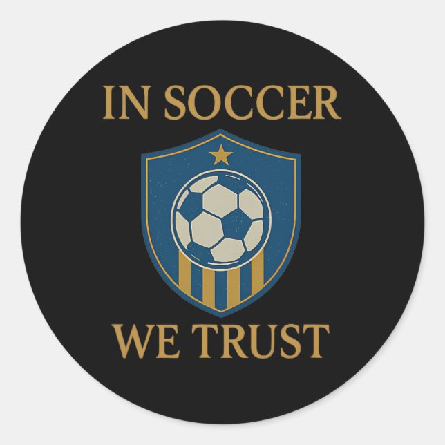 Sticker Rond Conception de bouclier pour fans de football « En  (Devant)