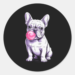 Sticker Rond Conception de bouledogue français pour hommes femm
