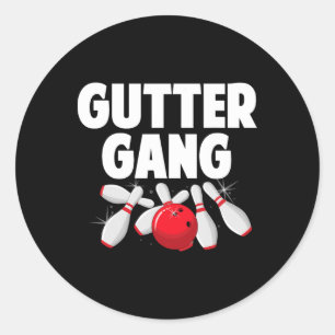 Sticker Rond Conception De Bowling Cute Pour Hommes Femmes Bowl