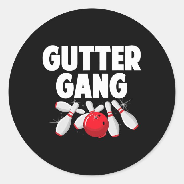Sticker Rond Conception De Bowling Cute Pour Hommes Femmes Bowl (Devant)